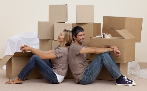 Checklist and packed items arranged for a smooth office move in Camden