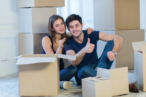 Local movers handling access challenges on a Camden street