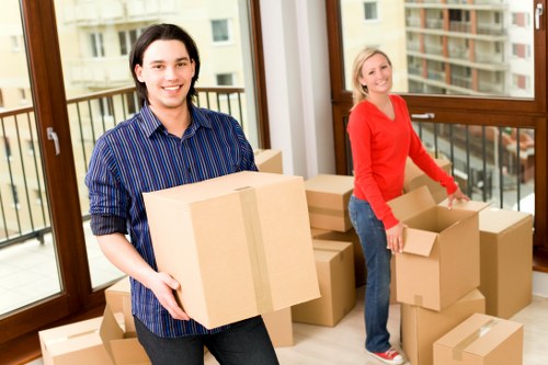 Furniture loading into a moving van in Camden